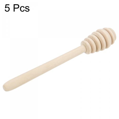 Uxcell Wooden Honey Dipper Sticks, Honeycomb Sticks for Honey Jar Dispensing, Wedding Gift, 140 X 24mm, Pack of 5