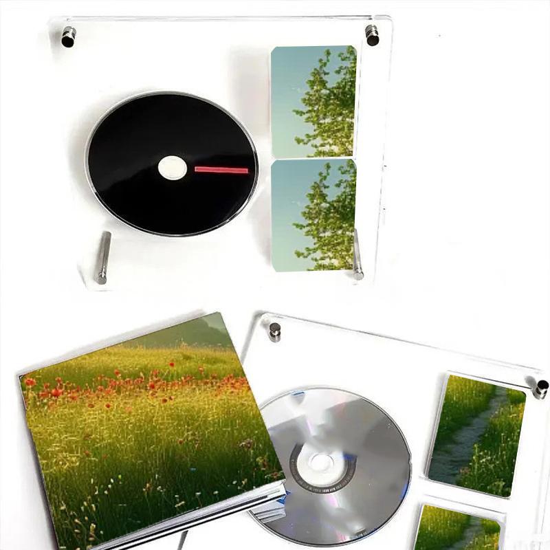 Transparent CD Frame Picture Poster Holder Acrylic Photo Protective Album Photo Frame Stand Photocard Holder CD Storage