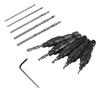Hot 5-Piece Set of 3/8-Inch Quick-Change 82° Chamfer Adjustable Drill Bits,HSS Wood Drill Bits Sink Hole Drilling Tool Kit