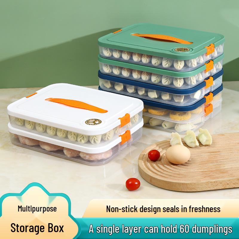 Dumpling Freezer Tray: Portable Multi-Layer Storage Box for Fresh Wontons