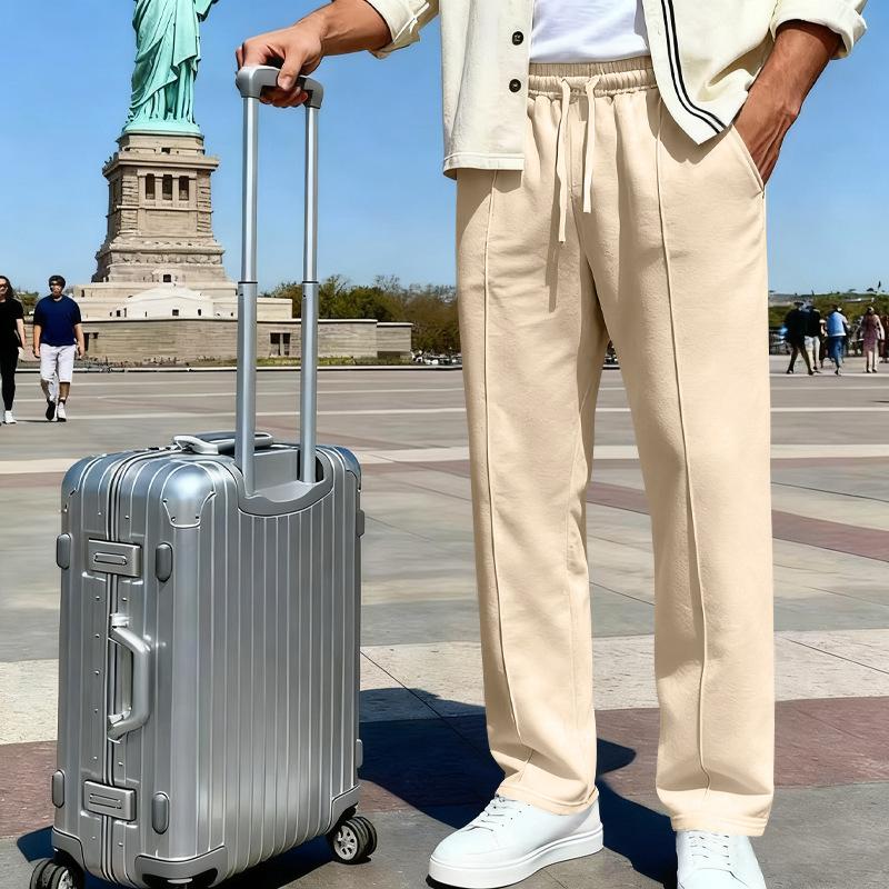 

European and American Plus Loose Four Season Men s Knitted Casual Sports Business Jogging Straight Leg Pants XXXL