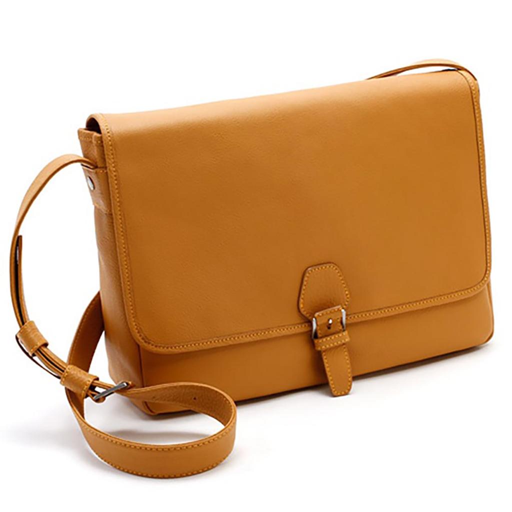 Kitamura Schulter A4 Größe Camel mit Orange 61421 Y-1112 Tasche, Kompatibel, Steppnähte, Braun,