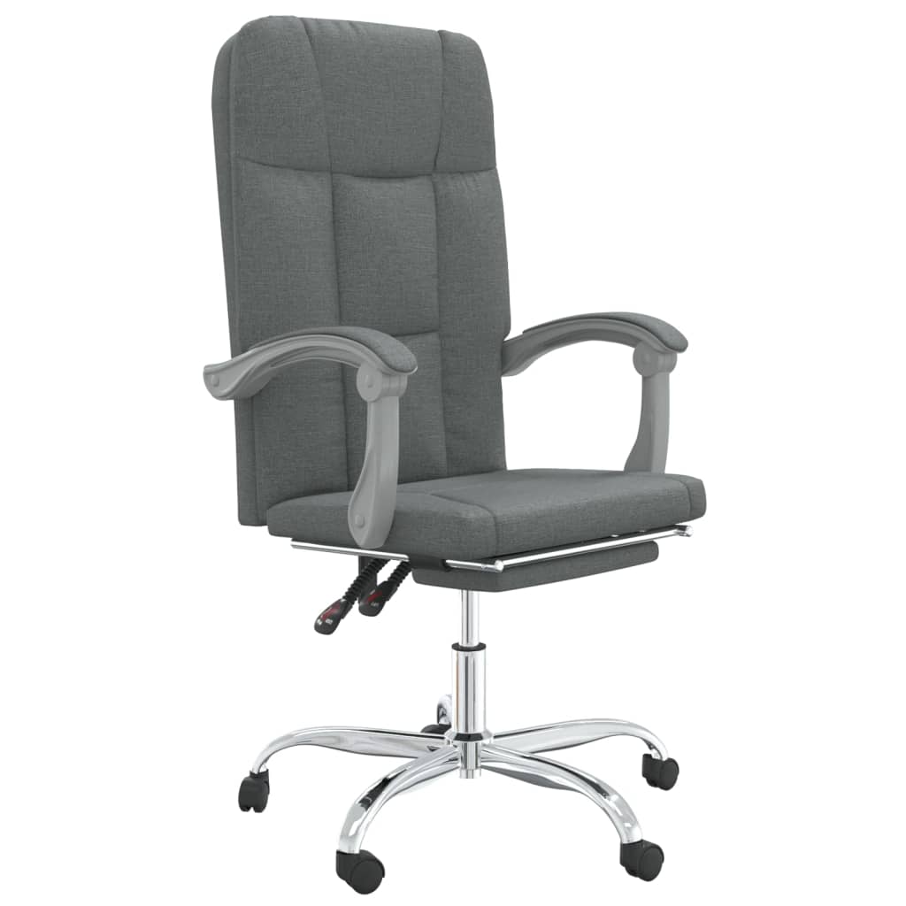 Office Chair with Reclining Function Dark Grey Fabric
