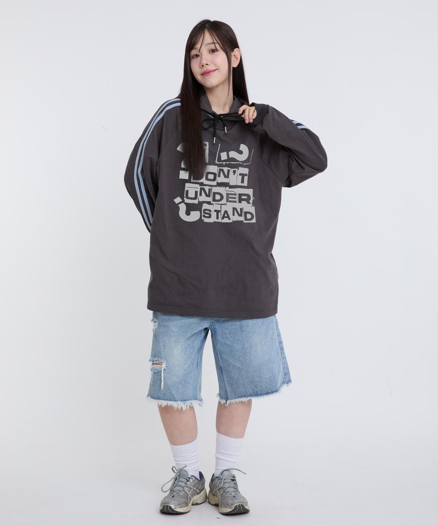 Escape From Don T Understand Print Track Long Sleeve Charcoal M