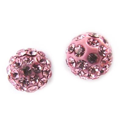 [L9744] - Pink 'Sissi' Silver Earrings (crystal)