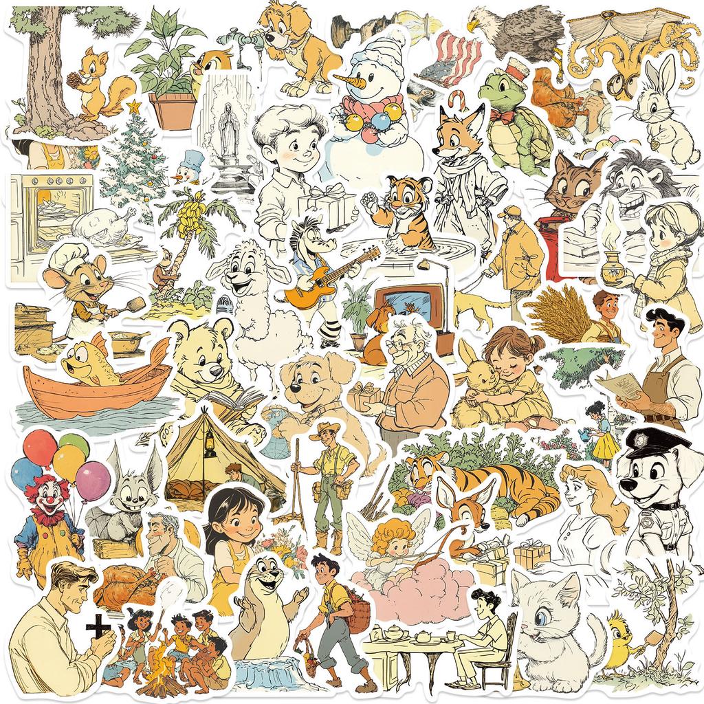 50 Cartoon New Style Fluffy Holiday Graffiti Stickers Decorate Guitar Notebook Suitcase DIY Waterproof