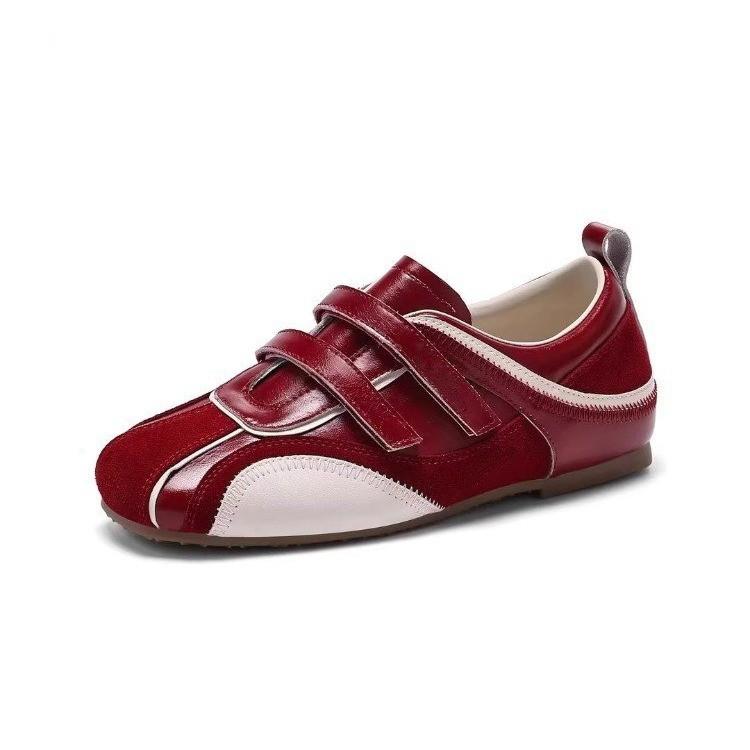 Thick-soled Lightweight Velcro German Training Shoes Women's 2025 Autumn New Fashion Versatile Casual Comfortable Soft-soled White Shoes