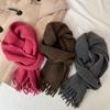 Women Wool Scarf Long Tassel Winter Warm Shawl Fashion Solid Color Neck Warmer For Couples