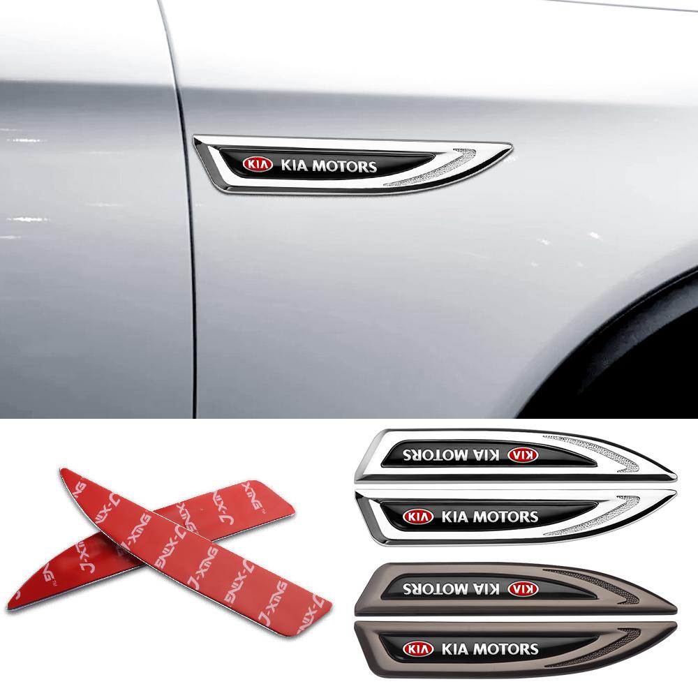 2 PCS Blade Metal Car Badge Decoration Sticker Accessories for Kia Sportage Ceed Picanto Rio ProCeed Niro 5 3 4 K7 K5 K8 K3 Ray