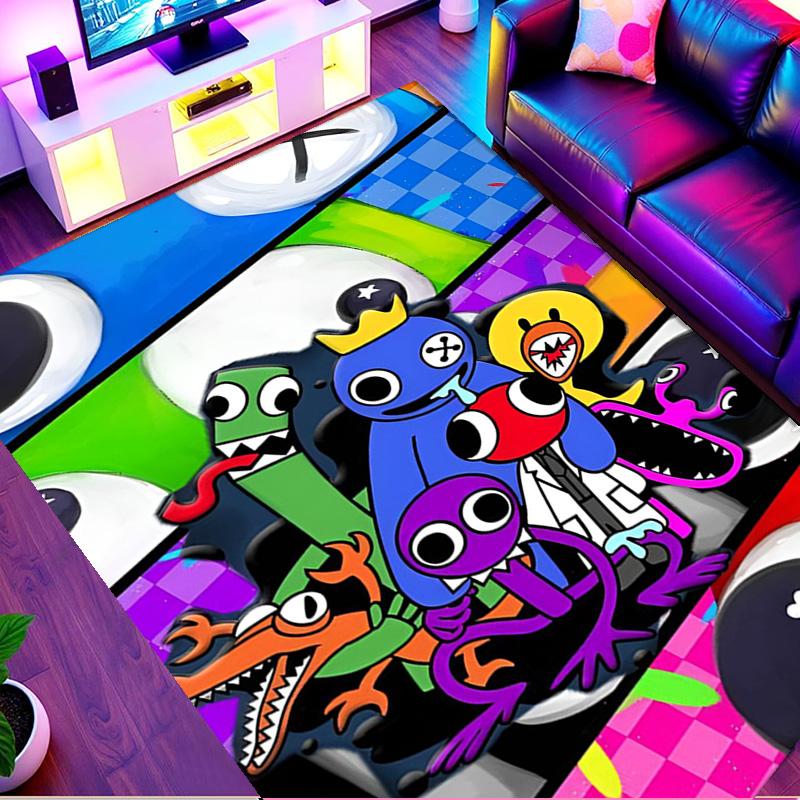 Spiel Rainbow Friends Druckteppich, Waschbarer Bodenteppich, Für Eingangsbereich Wohnheim Waschküche Büro Arbeitszimmer, Heimdekoration Geburtstag Weihnachtsgeschenk