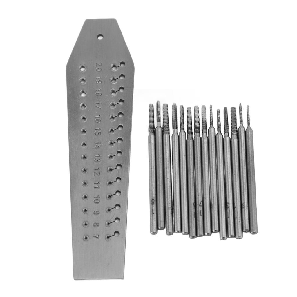 14pcs Tap and Die Set 0.7mm 2mm Jewellers Watchmakers Tap Die for Jewelry Making Watch Repair