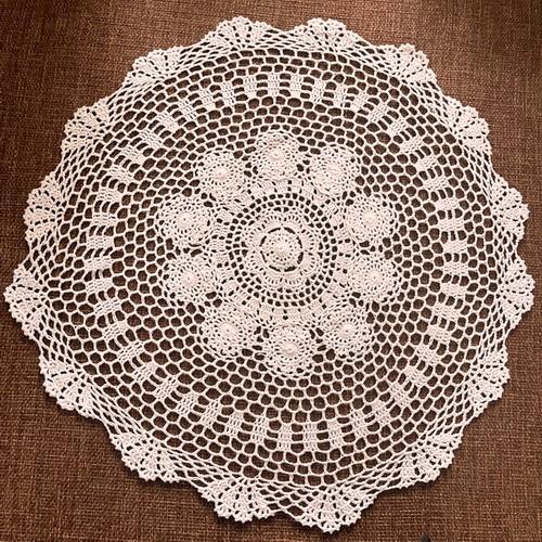 60cm Vintage Handgemaakte Haakwerk Kant Tafelkleed Katoenen Bankhoes En Onderzetters Set Shabby Chic