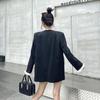 Women S Black Lace Trim Blazer Small Fragrance Style Spring Autumn