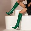 Women's Knee High Boots Sexy Red Blue Black Heeled Long Boot Female Large Size 48 Autumn Winter Party Shoes Ladies