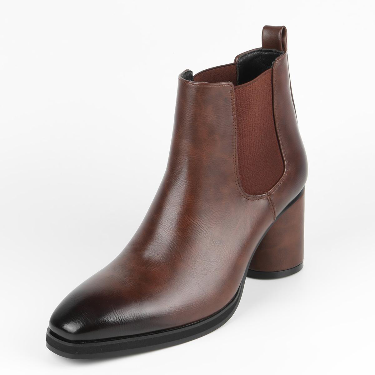 

Мужские ботинки челси Мода джентльменский британский стиль растет 46 темно-коричневого