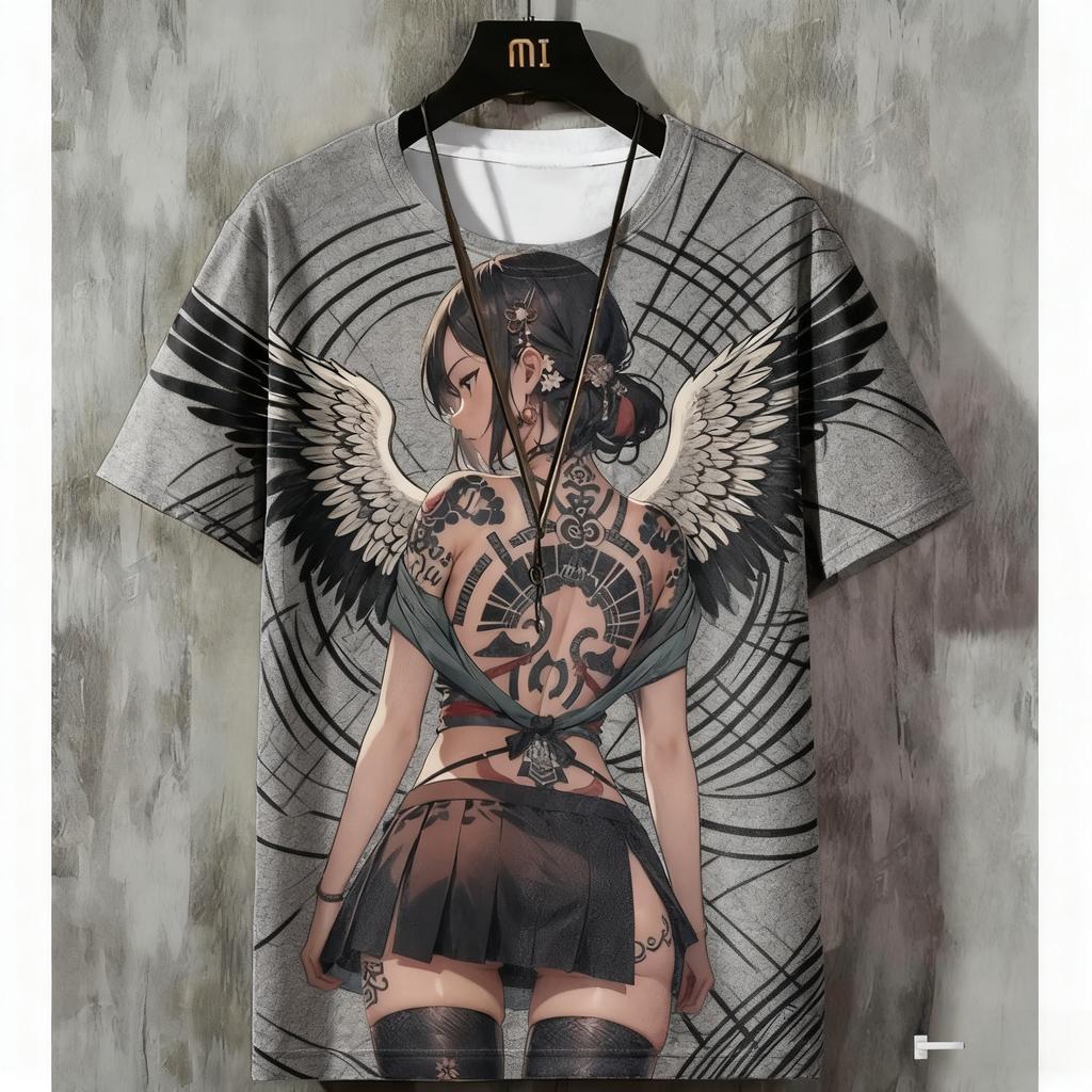2026 Samurai Style T shirt 3D Sexy Girl Tattoo Beauty Graphic Print Summer Top Men Short Sleeve Oversized Street Unisex T-shirt