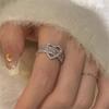 Explosive love zircon ring 925 sterling silver exquisite ins cold wind niche light luxury ring jewelry tide