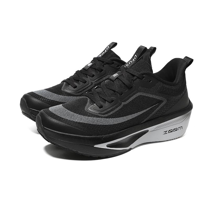 

2025 спортивная обувь большого размера для гонок и тренировок, с карбоновой пластиной, легкая мужская и женская осенняя обувь для бега 45 чёрный