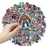50PCS Cartoon Animal & Rainbow Skeleton Stickers for Laptops, Journals, and Water Bottles