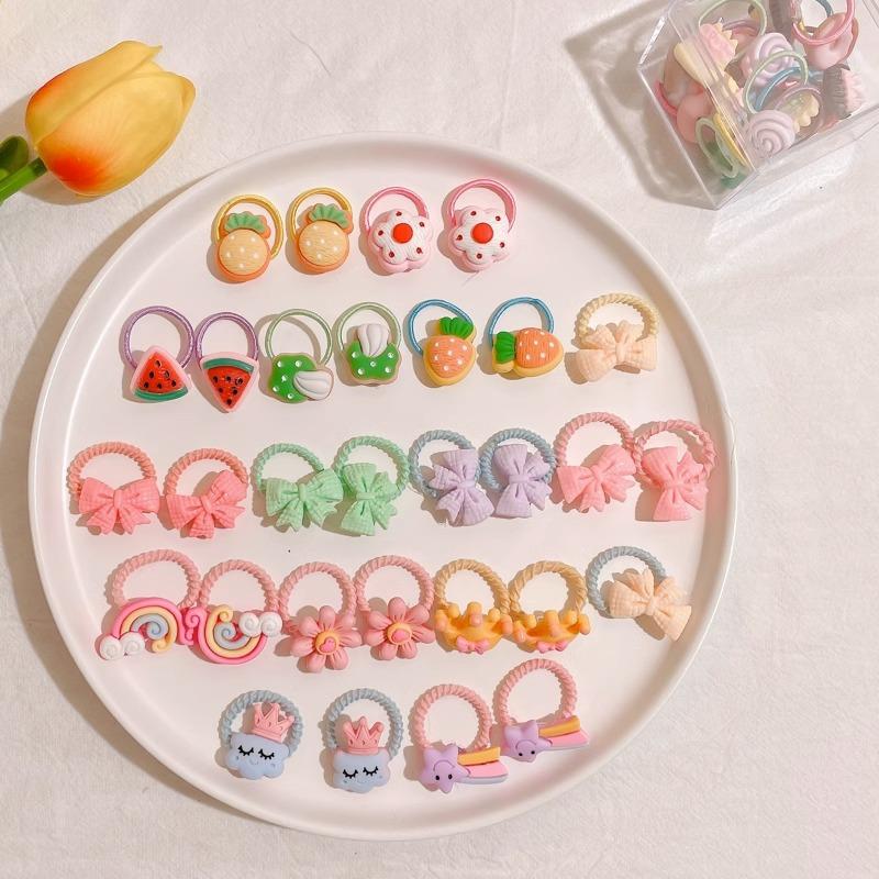 10-30PCS/Set, Cute Cartoon Animals, Hair Bands, Girls, Elastic Rubber Band, Headwear, Hair Accessories
