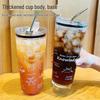 1000ml Heat-Resistant Glass Tumbler with Straw