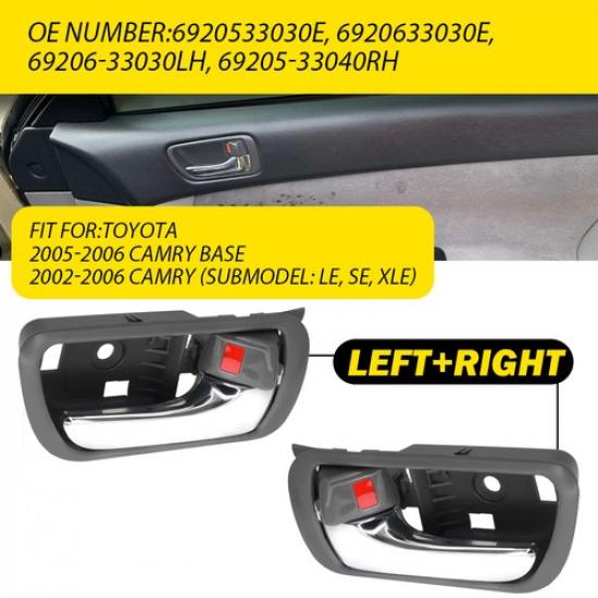 Door Handle ide Gray Chrome Left Right & Pair Set for 02-06 Toyota Camry