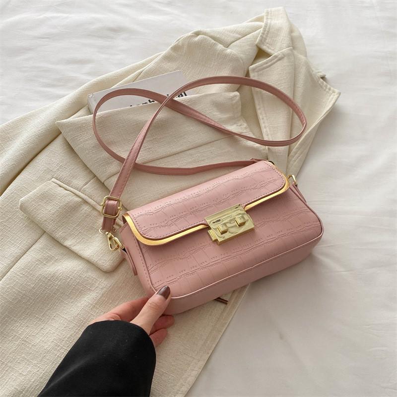 Chic Stylish Small Square Bag Elegant Solid Color Shoulder Crossbody Purse For Daily Use