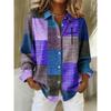 Fashionable Women's Oversized Long-Sleeve Shirt Comfortable And Breathable Collar Design 3D Patchwork Color-Printed Trendy Shirt