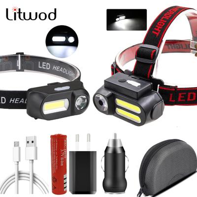 XP-G Q5 COB Led Fishing Headlight Use Rechargeable 18650 Battery Headlamp Head Flashlight Lamp Torch for Camping Light