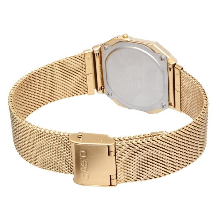 [Casio] A700WMG-9A Digital Watch - Vintage Series - Metal Mesh Band - Gold
