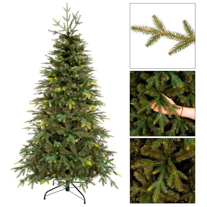 Artificial Christmas Tree - SPRINGOS - Natural Spruce 220 Cm - Dense Crown - Metal Stand - Reusable