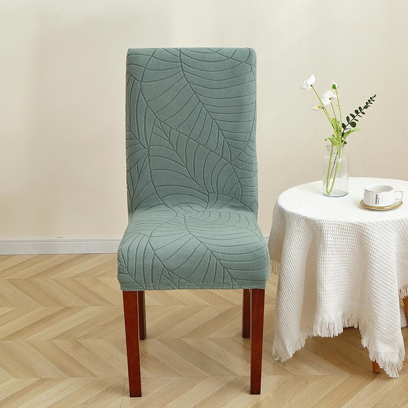 Leaf Jacquard Elastic Chair Cover - Thickened, Dustproof, High-End Dining Chair Protection.