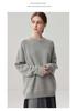 Women's Mid-Length Thickened Cashmere Sweater, Round Neck, Loose Fit, Simple Commuting Style - Ideal for Autumn and Winter Layers