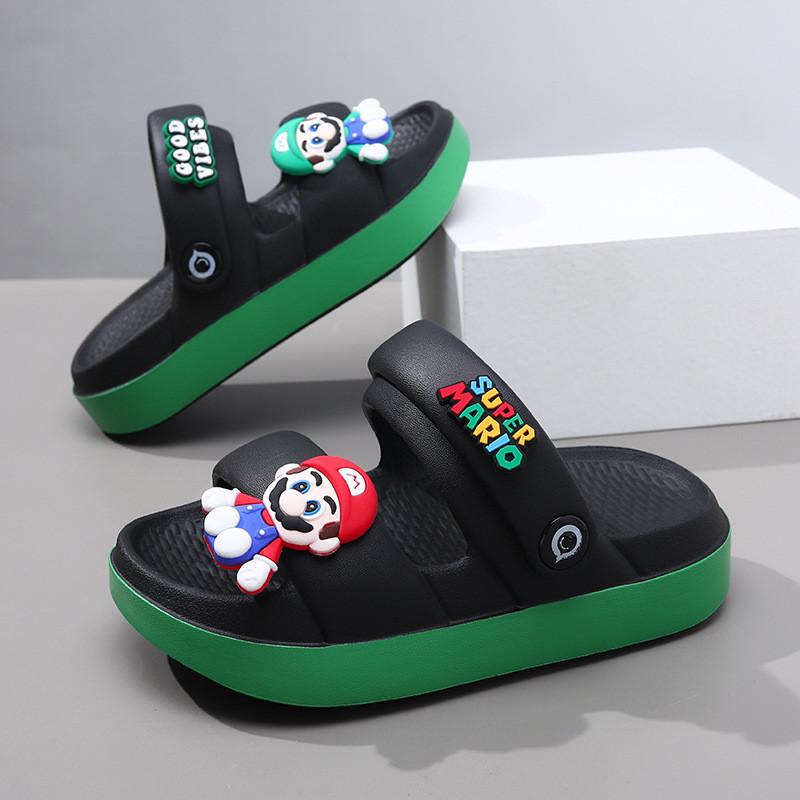 Stilvolle Mario Kinder Sandalen Sommer Indoor Slipper für Jungen Modisches Strandfußbekleidung