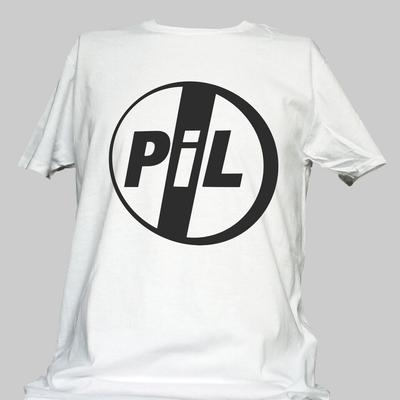 Pil (Public Image LTD) Weißes T-Shirt / SCHWARZES LOGO John Lydon / Sex Pistols