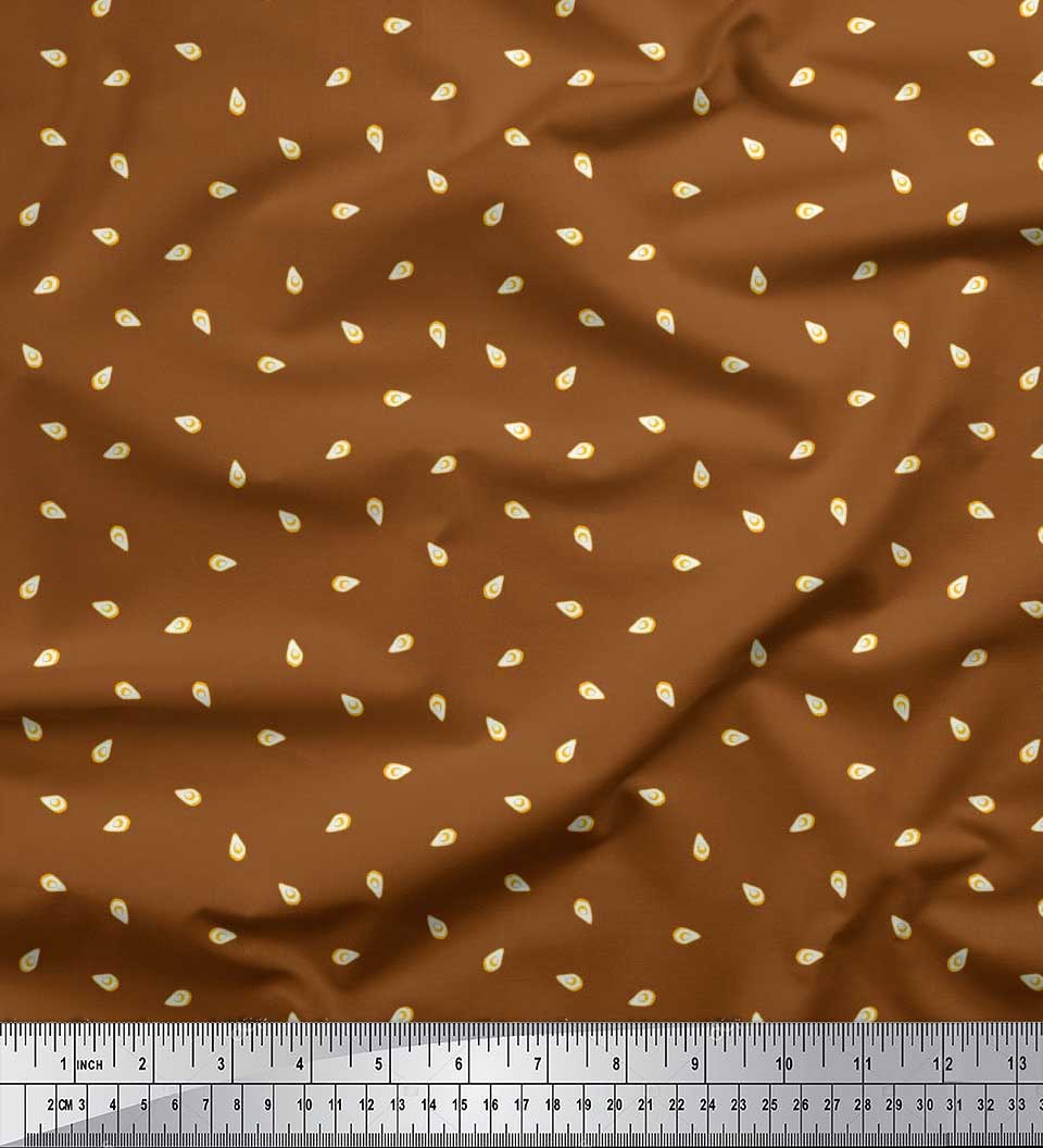 

Soimoi Japan Креп Сатин Тканина Авокадо Сорочка Принтована Тканина 1 метр 42 дюйма 42 Inch Wide - Poly Crepe коричневий