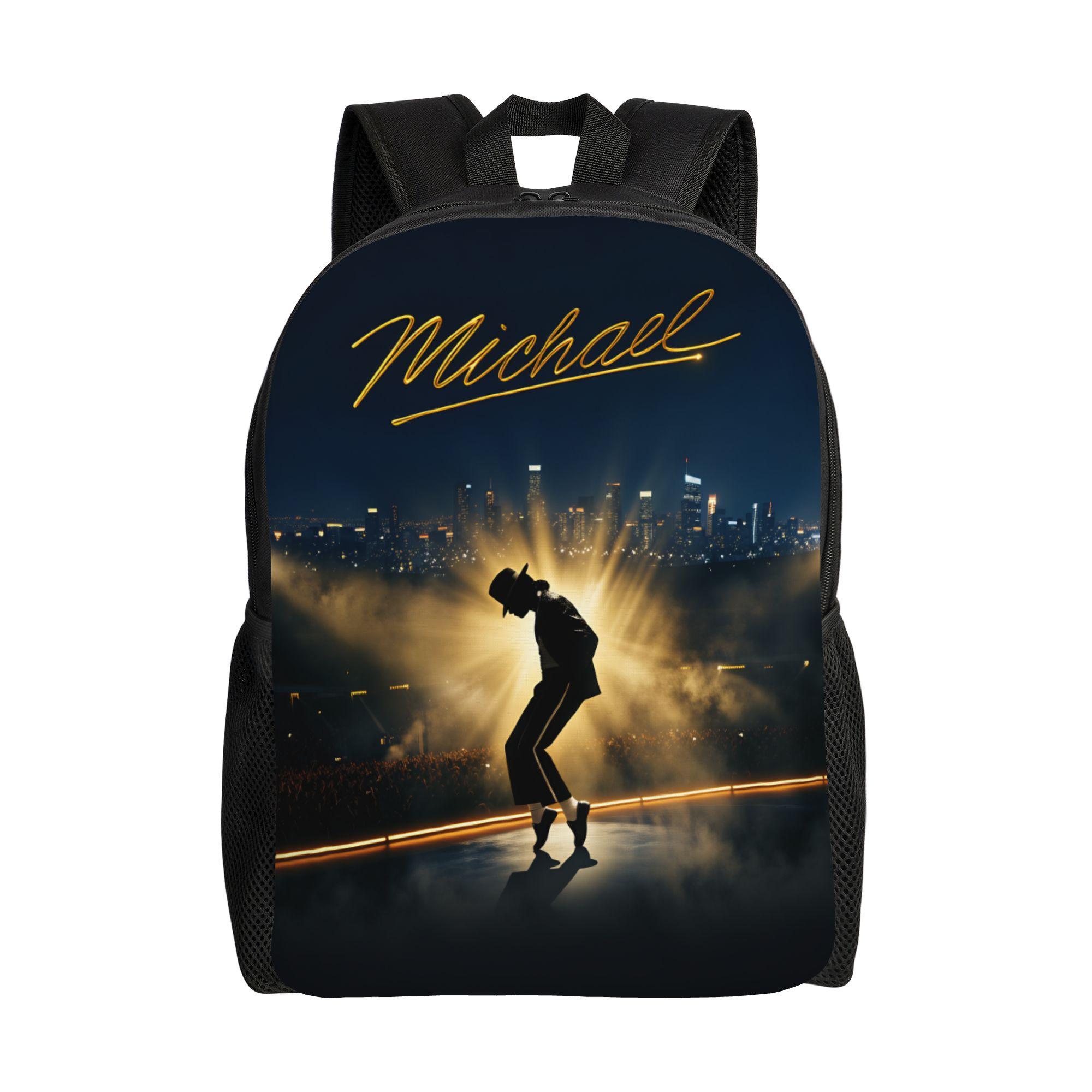 Michael Jackson Koning van de Pop MJ Rugzak Trainingsrugzakken Dames Heren Kleurrijk Groot Middelbare School Tassen Streetwear Rugzak (as the picture,as picture)