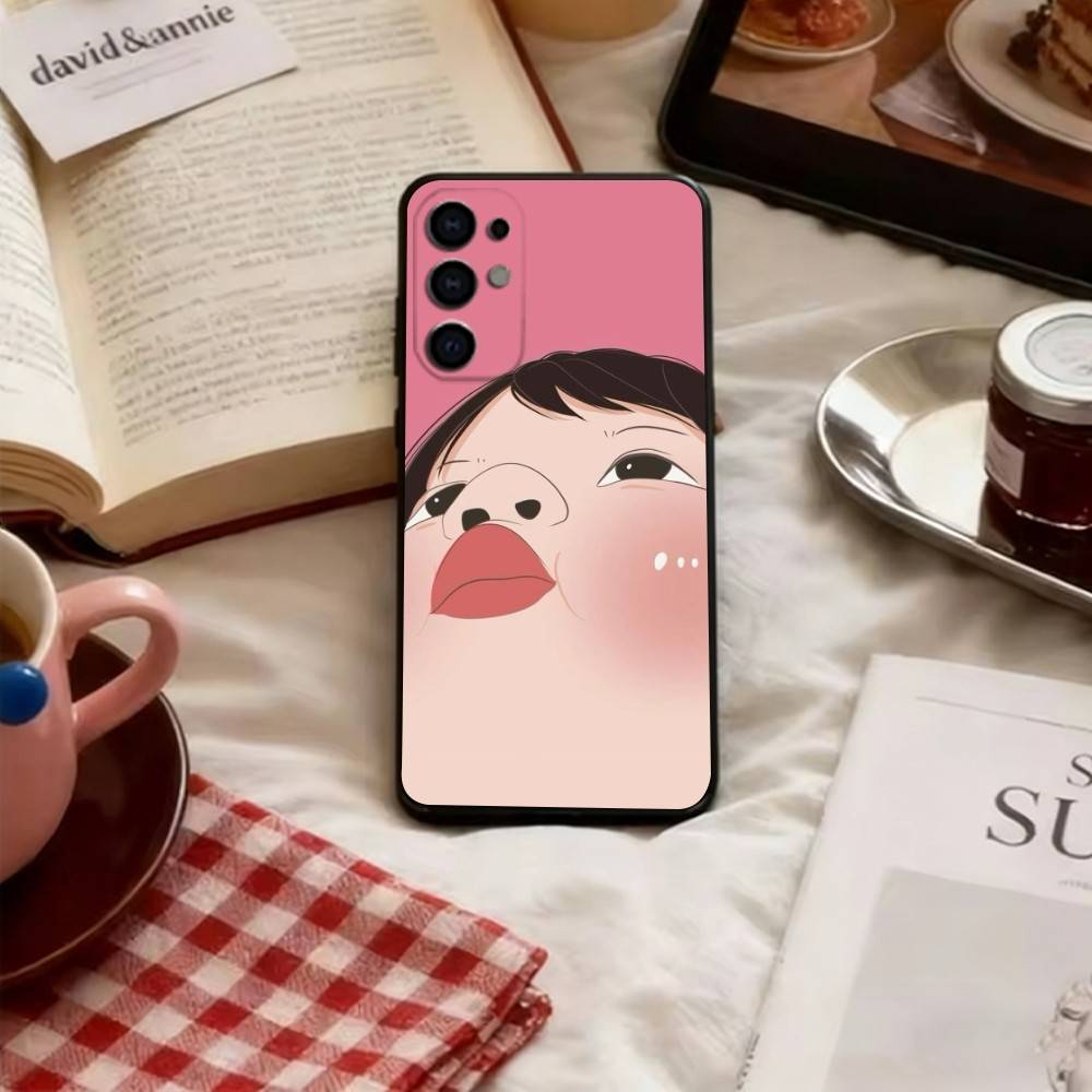 Abstract Facial Expression Phone Case For Samsung S25,S24,S21,S22,S23,S30,Ultra,S20,Plus,Fe,Soft Silicone Black Cover