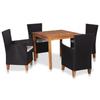 Day and Night - Day and Night Garden Dining Set 5 Pieces Black and Brown Synthetic Rattan