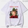 Vintage Classic Funny Home Alone Macaulay Culkin Movie Printed Tshirt Woman Man Merry Christmas Cotton Shortsleeved Tshirt