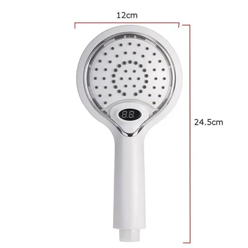 1pc LED Shower Spray Automatic Digital Temperature Sensor 3 Colors Change Water Powered New Shower Head Bathroom Accessories