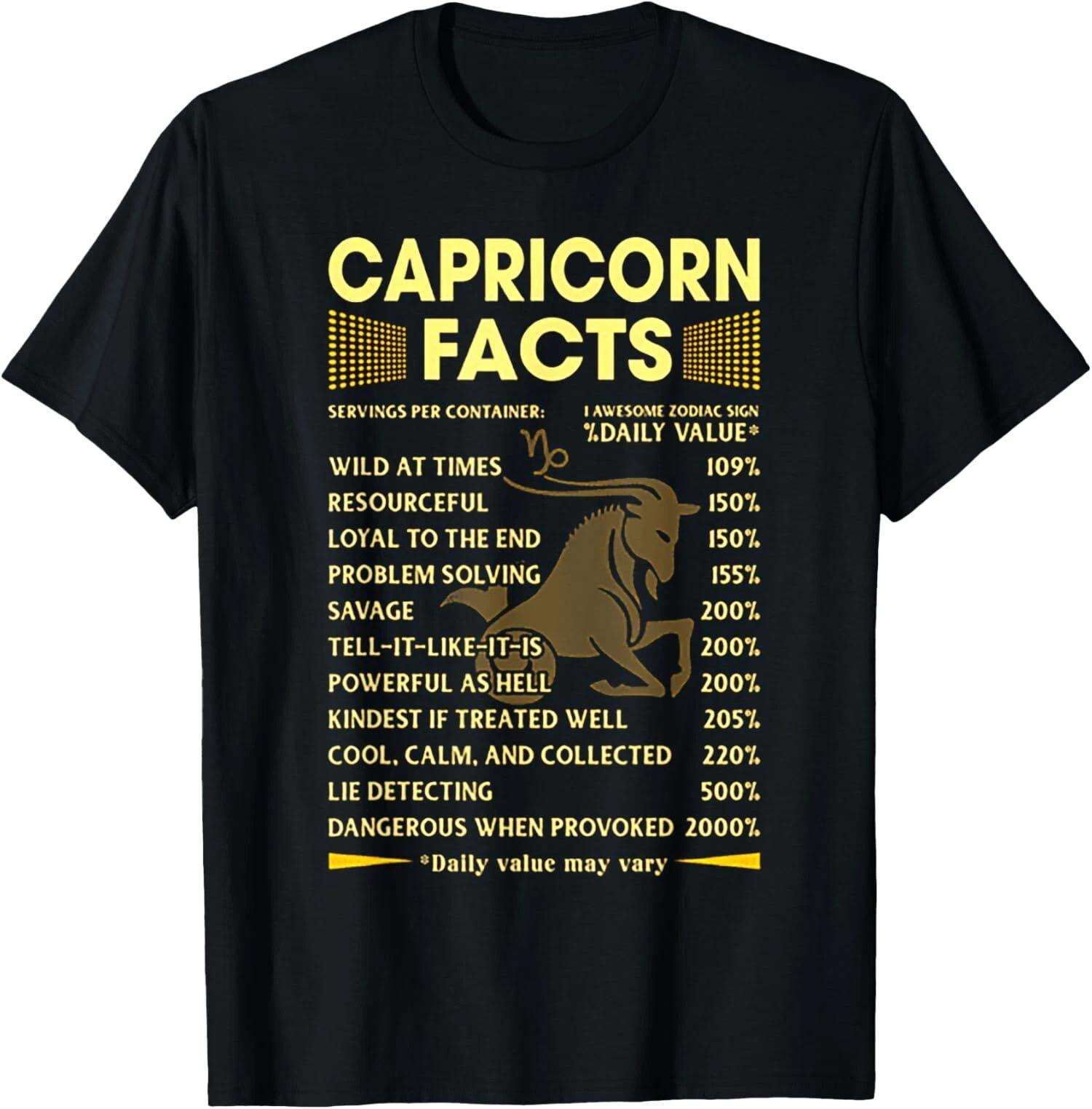 Capricorn Facts Zodiac Funny Capricorn Birthday Gift T-Shirt XL