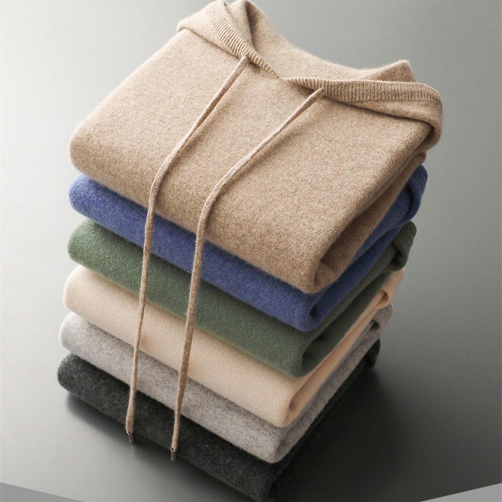 Hanorac pentru bărbați dintr-o singură piesă gata de purtat 100% lână tricotat pulover toamnă iarnă casual top mare cu mâneci lungi