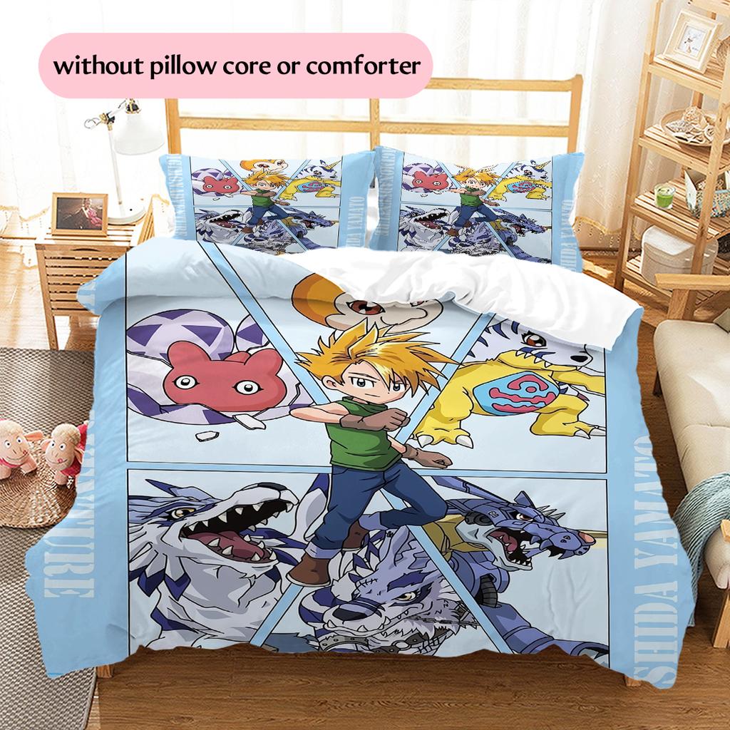 Digimon Series Duvet Cover & Pillowcases, Digimon Fan Bedroom Bedding, Perfect Gift.chl