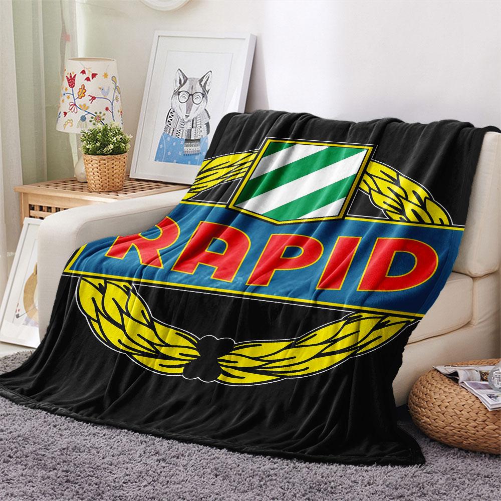 Coperta in Flanella Logo Rapid Wien, Alta Qualità, Confortevole per Tutte le Stagioni, Decorazione per la Casa, Calore e Comfort