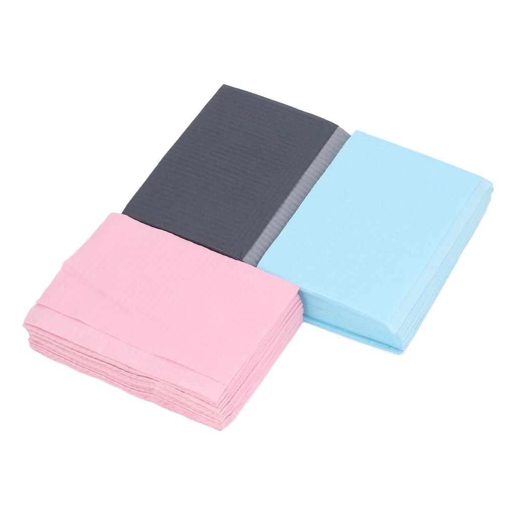 60 Stück Einweg-Nagelkunst-Tischtücher Matte Nagelkunstmatte Papierbogen Nageltischabdeckung für Maniküre Schwarz Rosa Blau