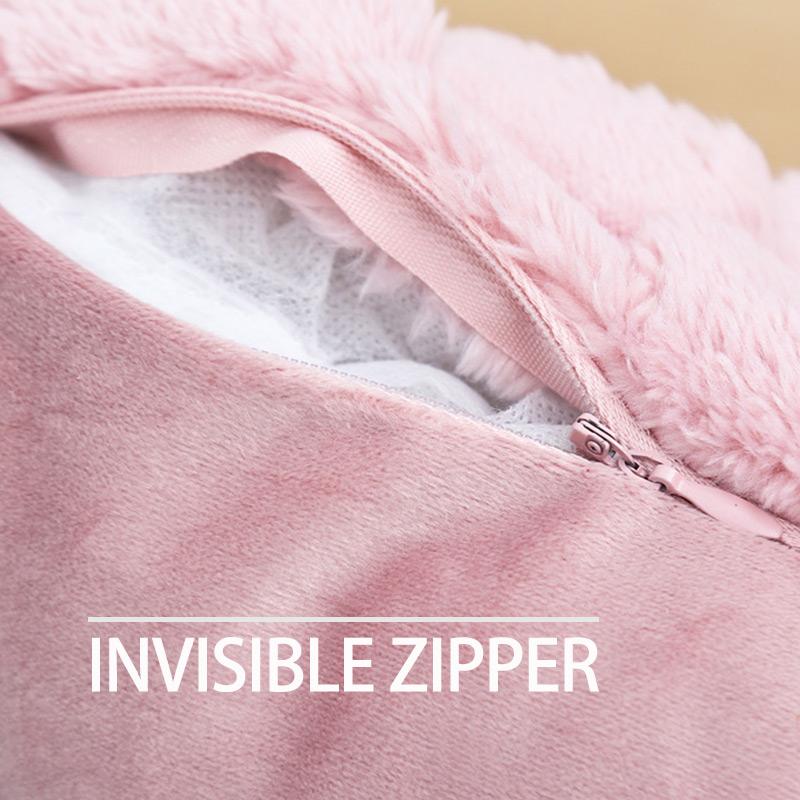 Plush Soft Pillowcase Solid Color Cushion Cover Red Throw Pillow Cover Home Decorative for Sofa Living Room Bedroom Cushion Case