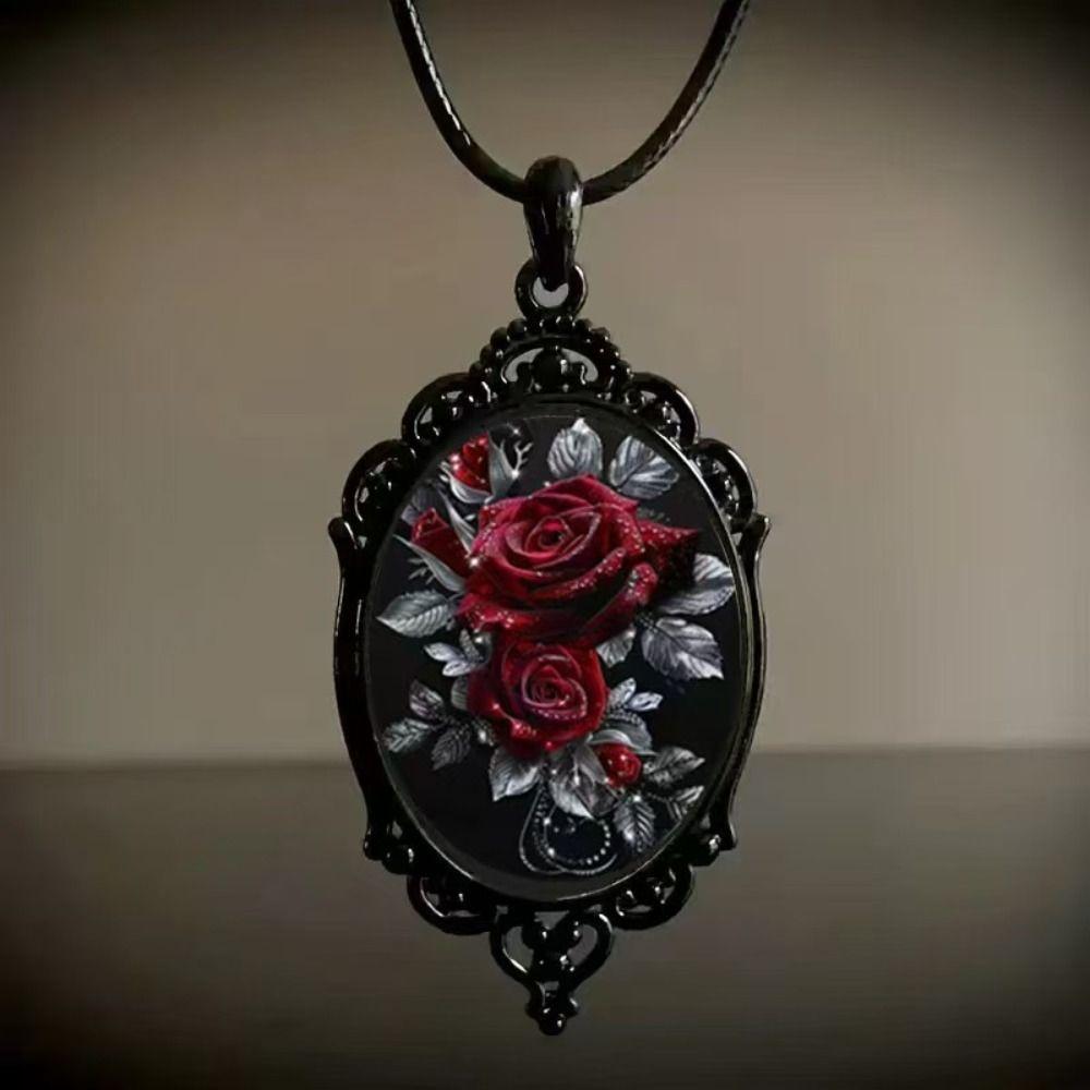 Sonne Mond Stil Gotische Glas Anhänger Halskette Vintage Charme Halskette Schmuck Zubehör