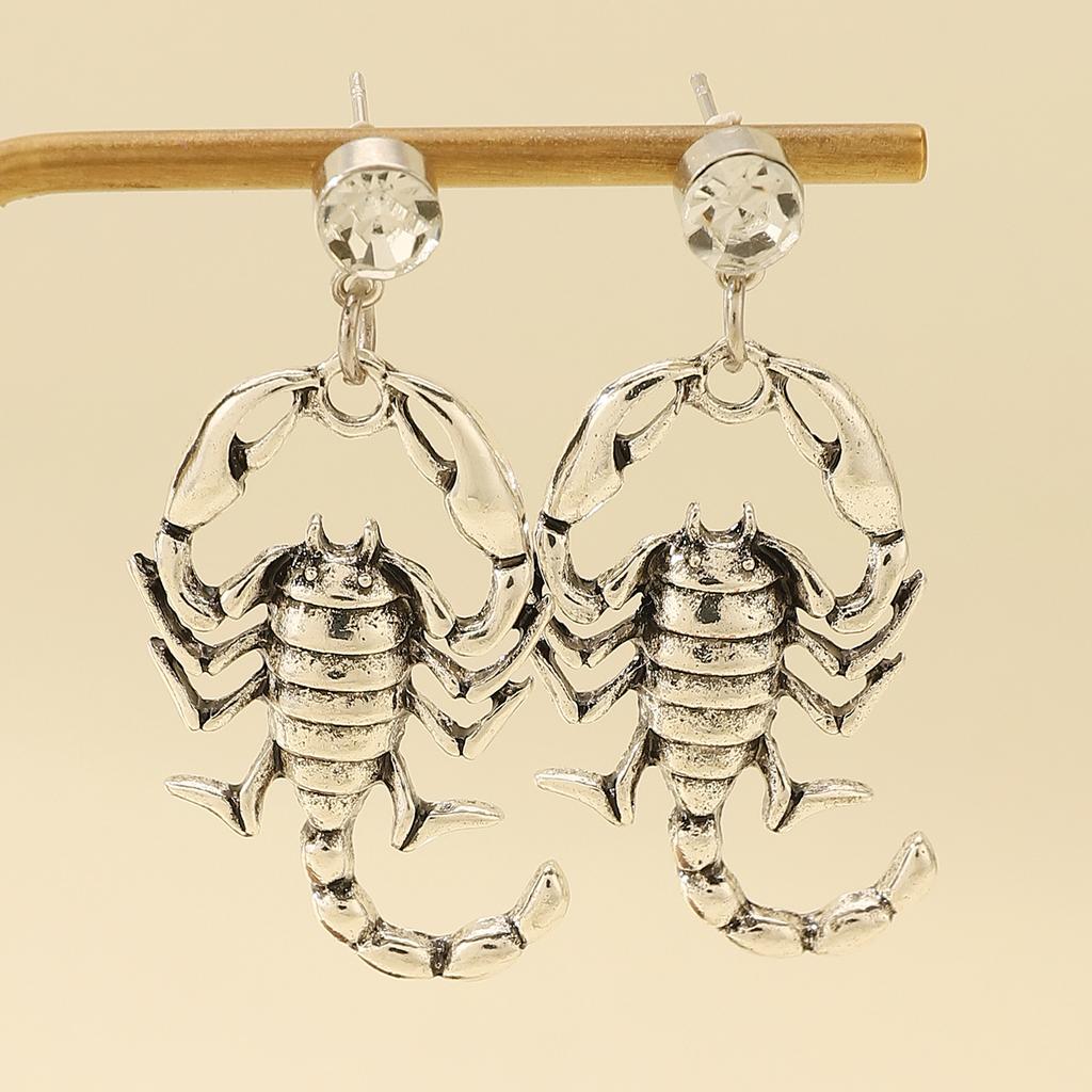 Gothic Animal Scorpion Drop Earrings Women's Vintage Punk Hip Hop Rock Men's Snake Earrings Dark Halloween Exaggerated Jewelry