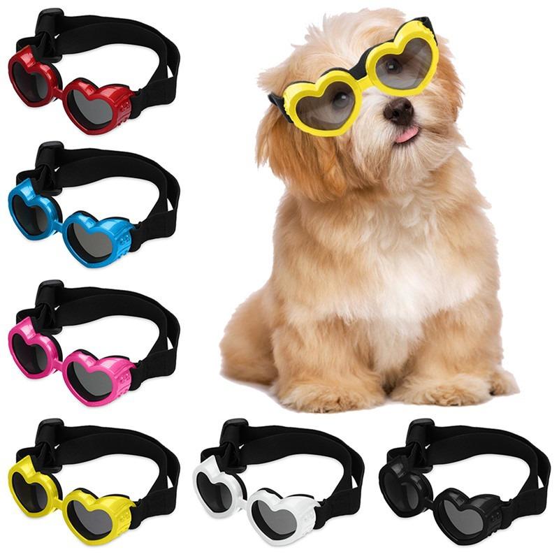 Pet Glasses Dog Cat Sunshade Glasses Heart Shape UV Windproof Goggles Cute Headwear Pet Decor Photography Prop Pet Supplies Gift